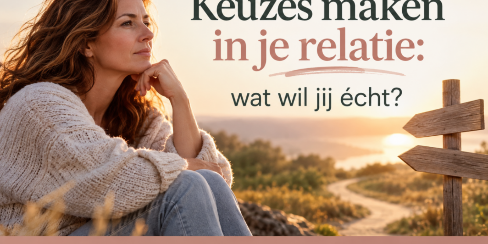 Vrouw twijfelt over blijven of weggaan en welke keuze zij wil maken in haar relatie.